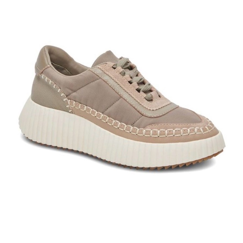Dolce Vita Dolen Nylon Platform Sneakers Dark Taupe Size 7.5